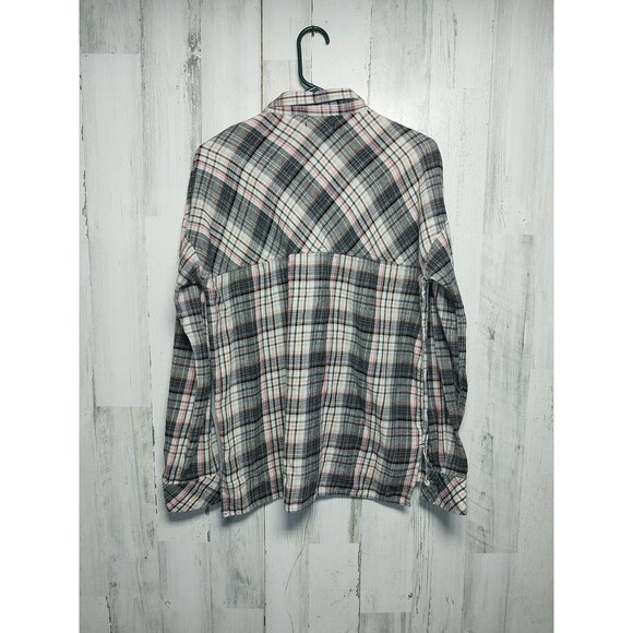 Volcom Women's Plaid Long Sleeve Button Front Shirt Top Size Medium - Picture 3 of 5